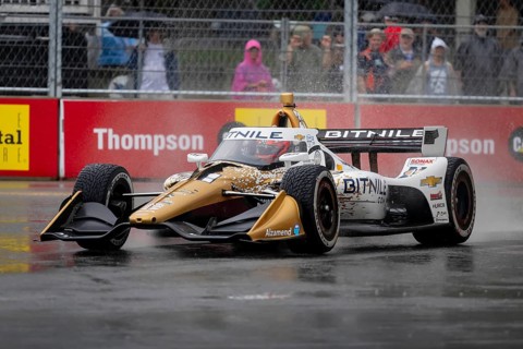 INDYCAR Series driver, RINUS VEEKAY (21) of Hoofddorp, Netherlands, travels through the turns