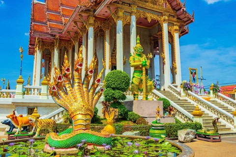 Bangkok Thailand 26. January 2020 Amazing colorful Wat Don Mueang Phra Arramluang buddhist temple