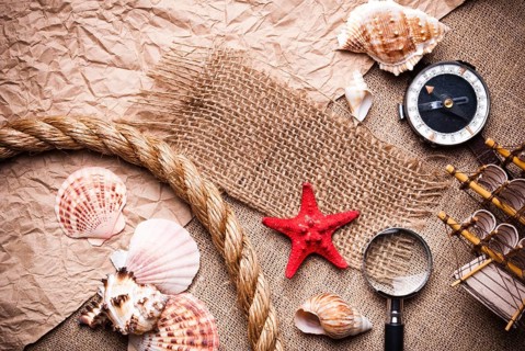 Sea adventures background with copy space