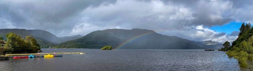 Rainbow at Loch Lomond, Rowardennan, Loch Lomond and the Trossachs National Park, Scotland, Great