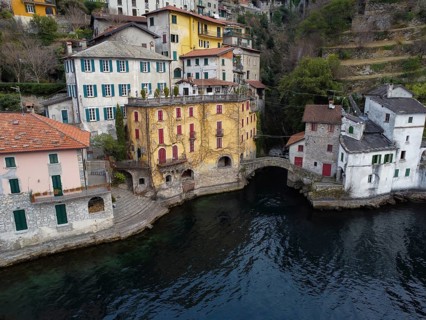 View of the village of Nesso on Lake Como