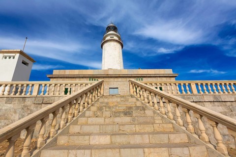 Majorca Formentor Cape Lighthouse in Mallorca North at Balearic islands of Spain