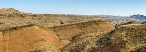 Landscape in the desert of Gareja near the border with Azerbaijan, Georgia, Asia
