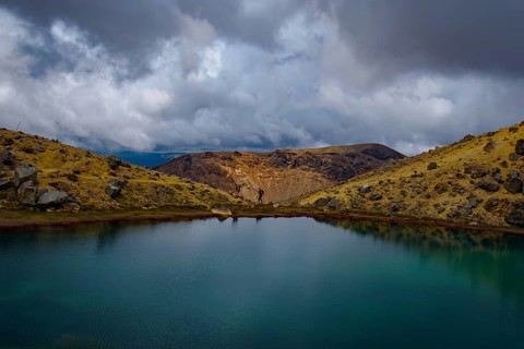 Emerald Lakes at Tongariro National Park in New Zealand