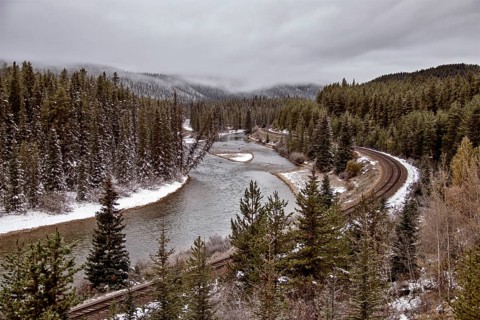 Rocky Mountains Winter Fall Morants Curve