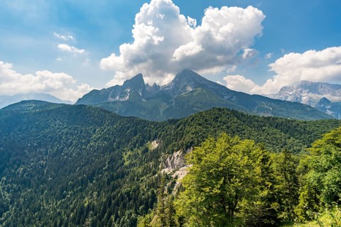 Sports via ferrata near the valley with a suspension bridge and a great view of the Berchtesgaden