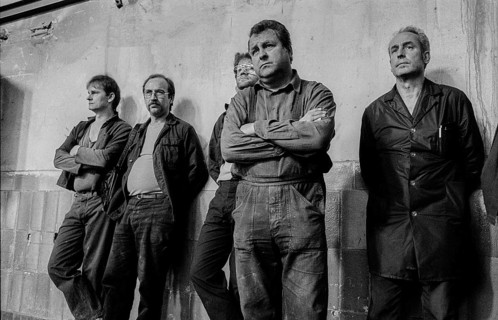 Germany, Kahla, 20.12.1991, Kahla porcelain factory, workforce (workers) at the works meeting,