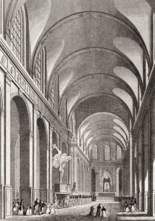 The Church of Saint-Roch, Paris, antique steel engraved print, 1831
