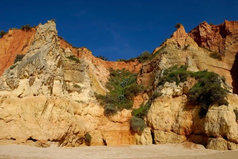 Rocky coast at Praia do Amado, Portimao, Algarve, Portugal, Europe