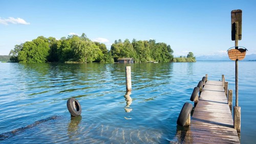 An image of the Rose Island of King Ludwig II in Bavaria Germany