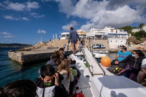 Margarita boat, Sant Elm, sa Dragonera natural park, Majorca, Balearic Islands, Spain, Europe