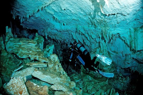 Cave diving Cueva Taina, Punta Cana, freshwater, Dominican Republic, Central America