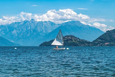 Sail boat on Lake Como