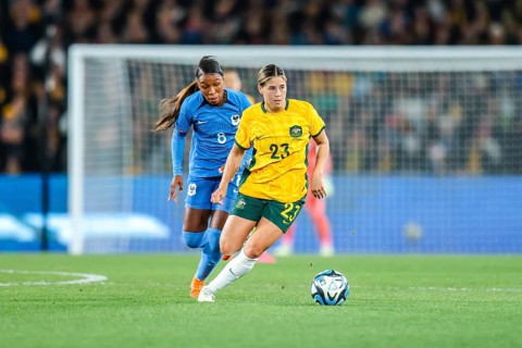 MELBOURNE, AUSTRALIA, JULY 14 : Kyra Cooney-Cross of Australia as Australia plays France in the
