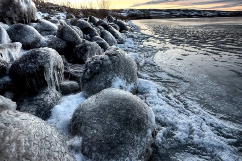 Buffalo Pound Lake Saskatchewan Canada ice design