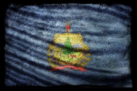 Vermont Flag, Grunge Texture Background