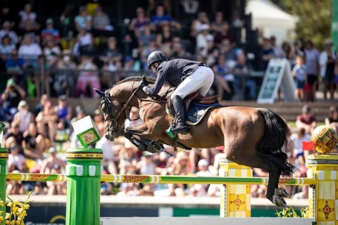 Cian O'Conner of Ireland and riding Fermoy compete in the first round of the 1.60m CPKC