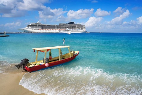Cozumel island beach in Riviera Maya of Mayan Mexico