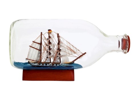 Model of a sailing ship in a bottle - optional