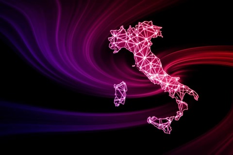 Map of Italy, Polygonal mesh line map, modern map