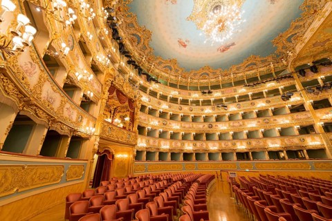 Beautiful Grand Theater La Fenice in Venice, Veneto, Italy, Europe