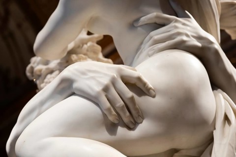 Rome, Italy, 28 December 2023: Galleria Borghese, Borghese Gallery, The rape of Proserpina, by Gian