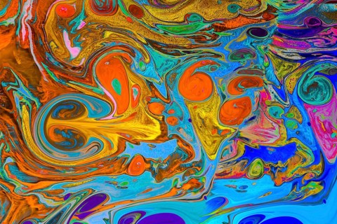 Traditional Ottoman Turkish abstract marbling art patterns as background