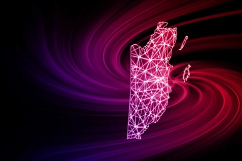 Map of Belize, Polygonal mesh line map, modern map