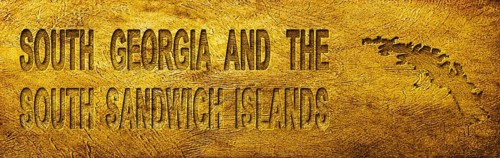 South Georgia and the South Sandwich Islands Map and Text on Grunge Gold Texture