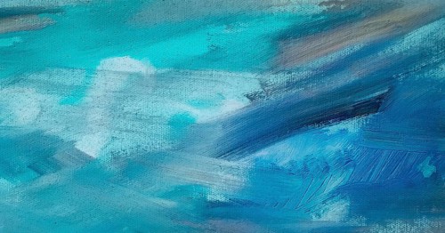 Abstract oil paint texture on canvas, blue paint background. colorful painting texture