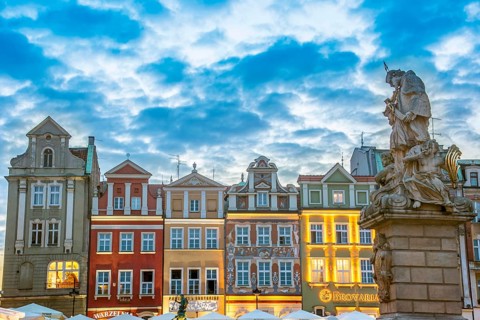 Architecture of Old Market in Poznan, Poland, Europe