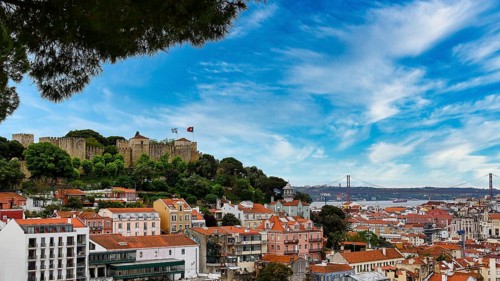 Lisbon, view over the city, Sao Jorge Castle, Portugal, Europe