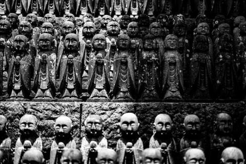 Many Jizos image. Shooting Location: Kamakura City, Kanagawa Prefecture