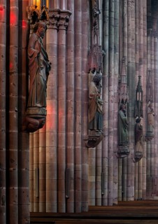 Freiburg im Breisgau, Cathedral of Our Lady, saint on the north side of the nave, view to the east