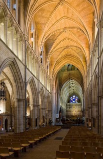 The Cathedral and Collegiate Church of St Saviour and St Mary Overie, view from the nave into the
