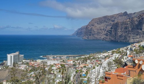 Atlantic Ocean, Hotels in Los Gigantes, Cliffs, Tenerife, Spain, Europe