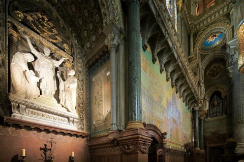 Basilica of Notre-Dame de Fourviere, Lyon, Auvergne-Rhone-Alpes, France, Europe