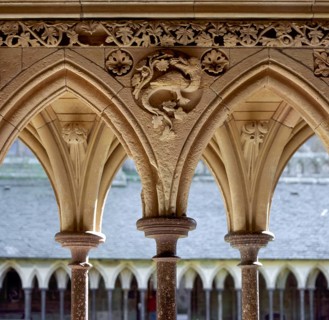 Mont-Saint-Michel, Merveille, cloister, detail