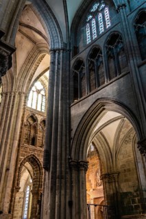 Dol-de-Bretagne, France, July 25, 2018: Interior view of the Cathedral of Saint Samson. The