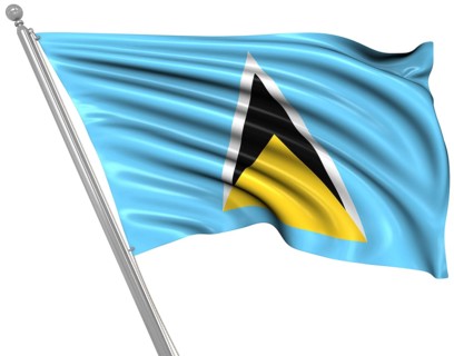 Flag of Saint Lucia, This is a computer generated and 3d rendered image
