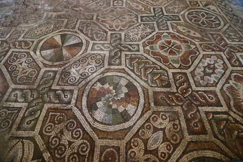 Mosaic floor. Roman mosaic in the oldest city in Europe. Depiction, civilisations