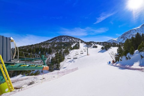 Ordino Arcalis ski resort sector in Andorra at Pyrenees
