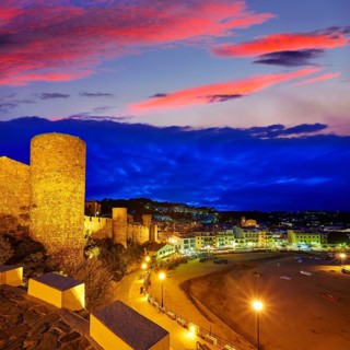 Tossa de Mar sunset in Costa Brava of Catalonia spain