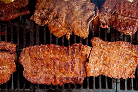 Beef meat barbecue grilled with embers and smoke american style