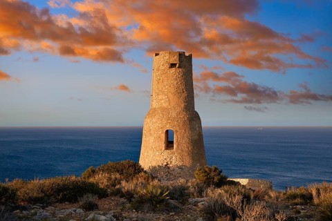 Torre del Gerro tower in Denia of Alicante Spain