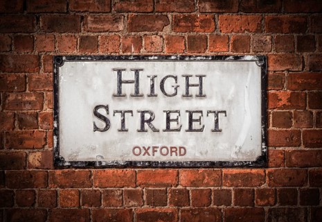 A Sign For Oxford High Street, In England, UK