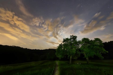 Night sky backgrounds with stars and clouds