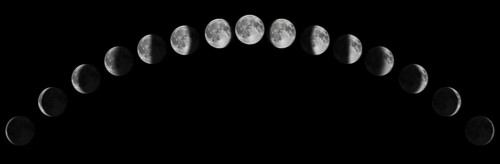 Phases of the Moon. Moon lunar cycle