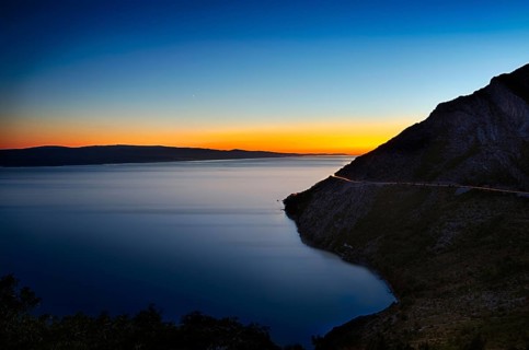 Colorful sunset at Adriatic Sea, Croatia, Europe