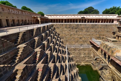 Chand Baori, a stepwell in Rajasthan, India, Asia